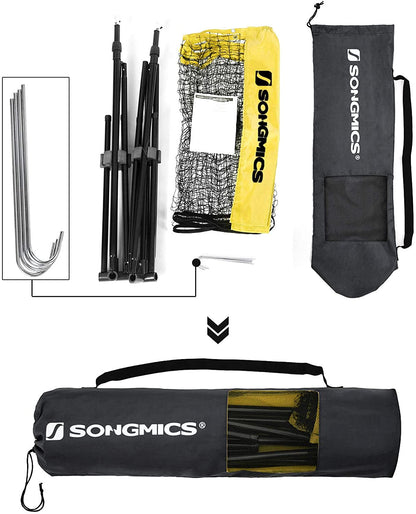 Nancy's Fullarton Badmintonnet - Tennisnet - Hoogte Verstelbaar - Ijzer Frame - Transporttas - Blauw - Zwart - Geel