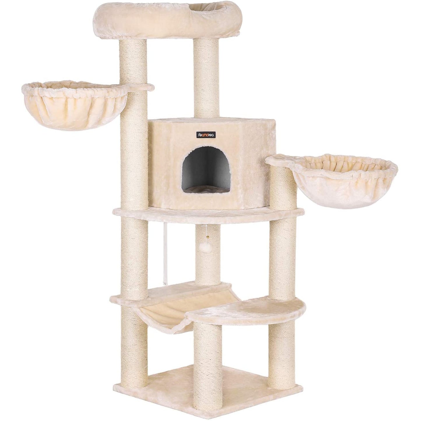 Arbre à chat de Nancy XL - Maison pour chat de luxe - Arbre à chat - Chats - Arbre à chat pour chat - 153 cm - Beige