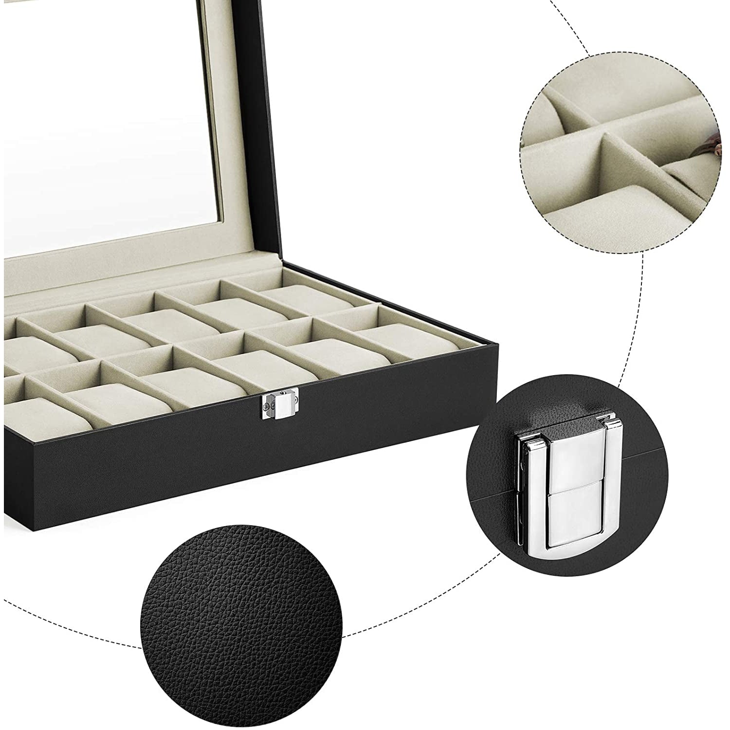 Nancy's Horlogedoos - Horlogekoffer - Opbergbox voor 12 Horloges - Leer