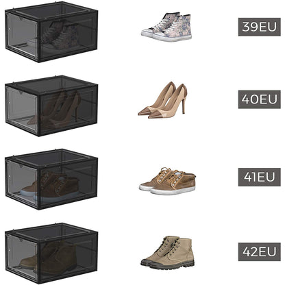 Ensemble de 6 boîtes à chaussures Nancy's - Rangement pour chaussures - Organisateur de chaussures - Plastique - Transparent - Empilable - 27 x 34,5 x 19 cm - Chaussures jusqu'à la taille 45