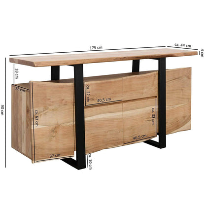 Nancy's Dressoirs - Dressoir Kasten - Massief Houten Commode - Boomstam - Bruin - 175 x 90 x 44 cm