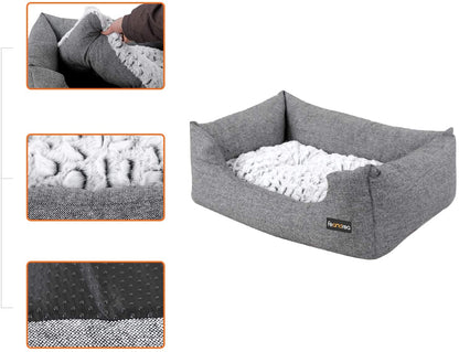 Nancy's Caverhill Dierenbed - Hondenbed - Hondenmand - Omkeerbaar Kussen - Antislip - Grijs -  80 x 60 x 26 cm