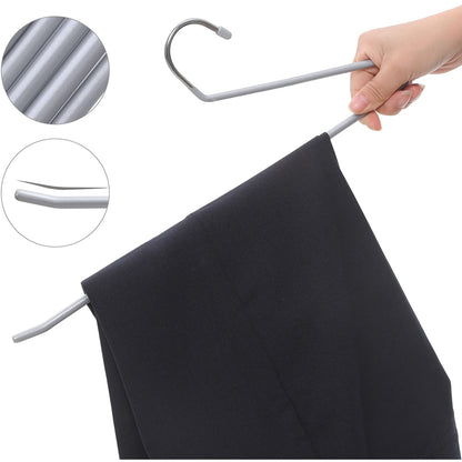 Nancy's Broekhangers - Kledinghangers - Set Van 20 - Open Einde - Anti-Slip - Ruimtebesparend - Grijs - Metaal