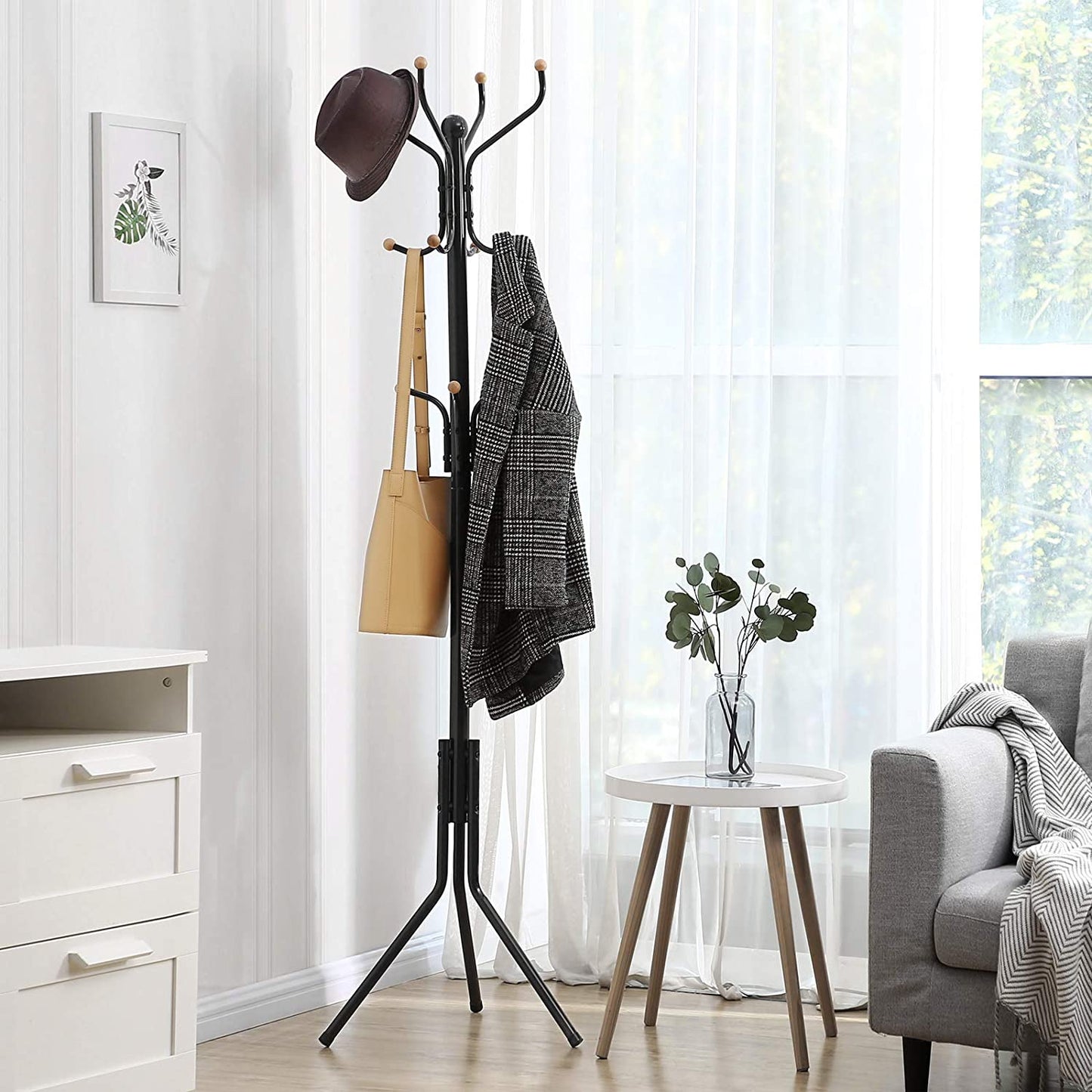 Nancy's Ordem Staande Kapstok – Garderobe – Zwart - Staal