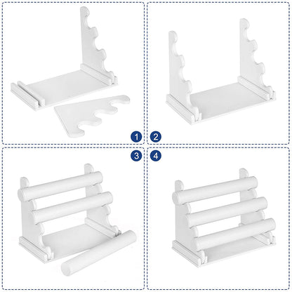 Nancy's Fournier Juwelenstandaard - Sieradenstandaard - 3 Niveaus - PVC - MDF - Wit - 30 x 8 x 17,5 cm