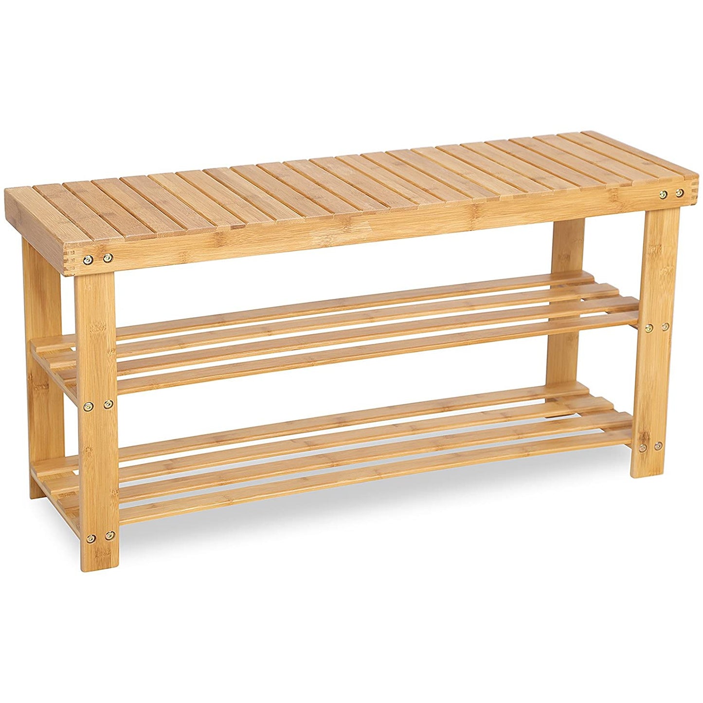 Nancy's Bamboe Schoenenrek - Badkamerrek - 3 Lagen - Opbergrek 90 x 28 x 45 cm