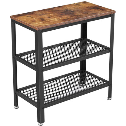 Nancy's Deluxe Bijzettafel - Met Opbergplanken - Vintage - 60 x 30 x 60 cm