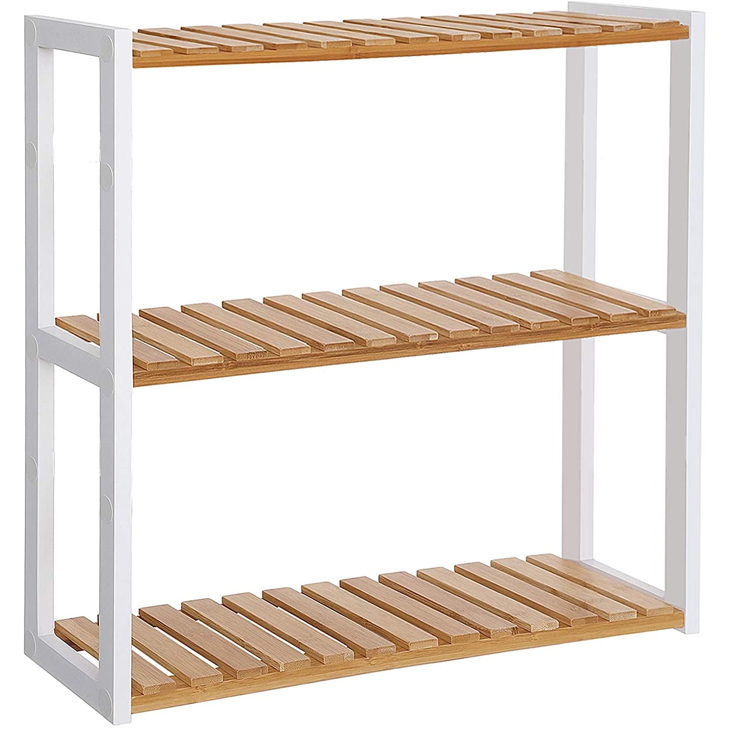 Nancy's G Lake Wall Shelf - Bamboo - Height Adjustable - 3 Layers - Wall Mounted - Bookshelf - Natural - 60 x 15 x 54 cm