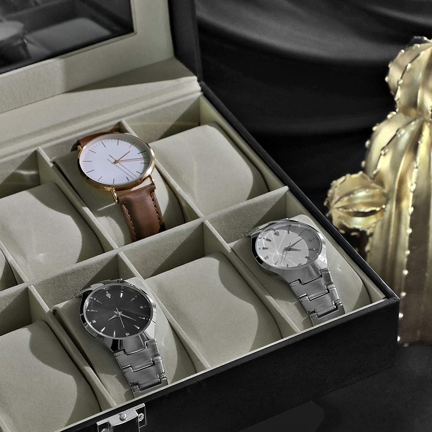 Nancy's Horlogedoos - Horlogekoffer - Opbergbox voor 12 Horloges - Leer