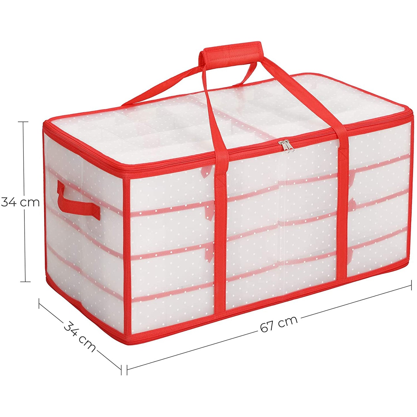 Nancy's Kerstballen Organizer - Opbergdoos - Sokken Organizer - Kerstballen Opberger - Opbergtas - Vakkentas - 67 x 34 x 34 cm - Semi-Transpirant