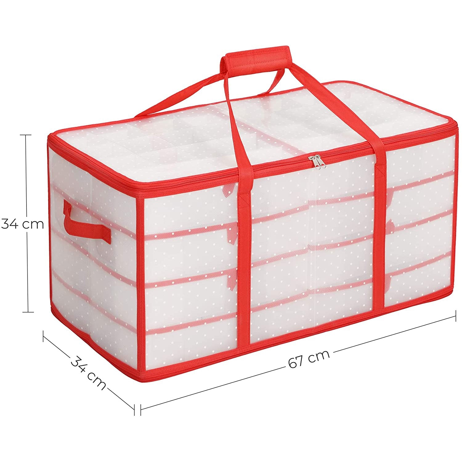 Nancy's Kerstballen Organizer - Opbergdoos - Sokken Organizer - Kerstballen Opberger - Opbergtas - Vakkentas - 67 x 34 x 34 cm - Semi-Transpirant