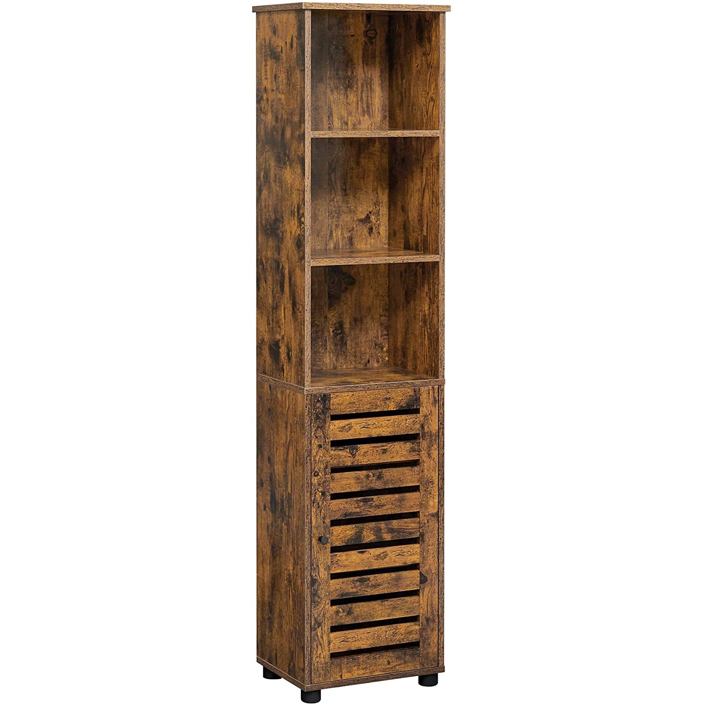 Nancy's Palm City Badkamerkast - Opbergkast - Badkamermeubel - Vintage Bruin - ± 40 x 30 x 165 cm