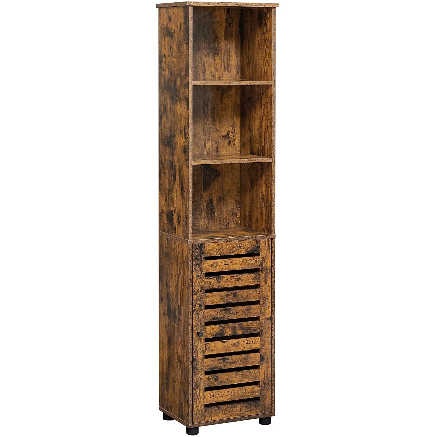 Nancy's Palm City Badkamerkast - Opbergkast - Badkamermeubel - Vintage Bruin - ± 40 x 30 x 165 cm