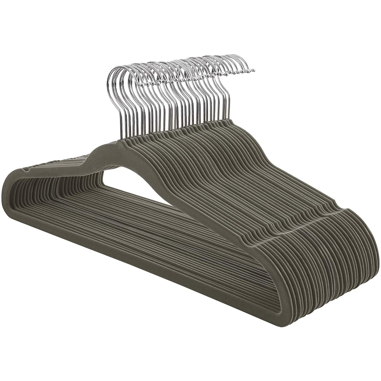 Nancy's Fluwelen Kledinghangers - Set Van 30 - Anti-Slip - Draaibare Haak - Jassen - Shirts - Grijs