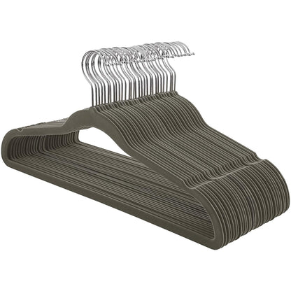 Nancy's Fluwelen Kledinghangers - Set Van 30 - Anti-Slip - Draaibare Haak - Jassen - Shirts - Grijs