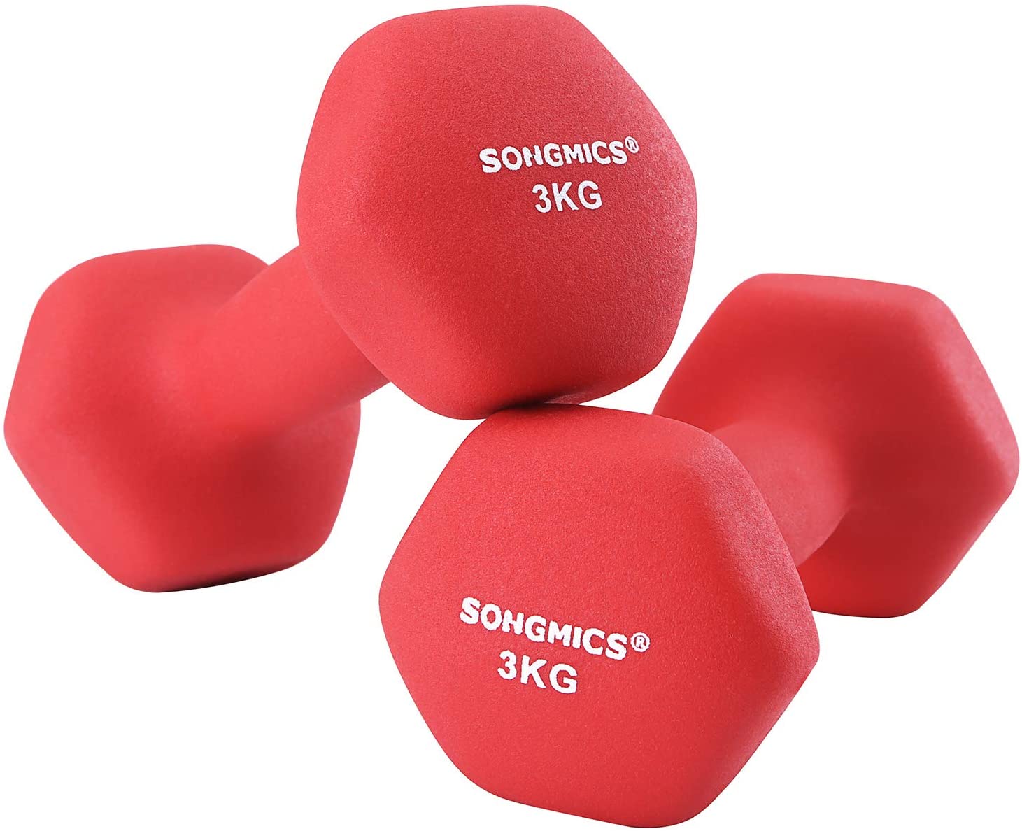 Nancy's Curries Dumbbells - Halterset - Gewichten - Set van 2 - Rood - 3 KG per stuk
