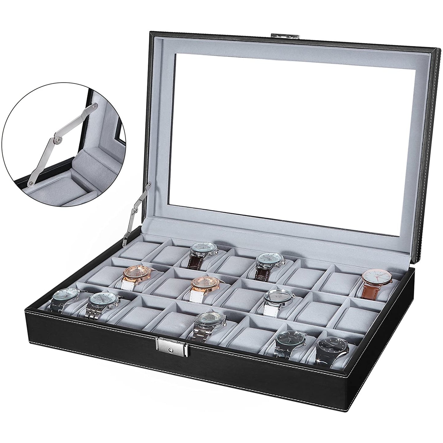 Nancy's Watchbox - Boîte à montres avec miroir - 24 montres
