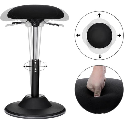 Nancy's Marfa Werkkruk - Bureaukruk - Hoogte Verstelbaar - Ergonomisch - Draaibaar - Anti-Slip - Zwart