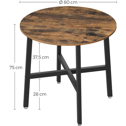 Nancy's Sparks Eettafel klein - Keukentafel - Industrieel - Bruin / Zwart - Ø 80 x 75 cm