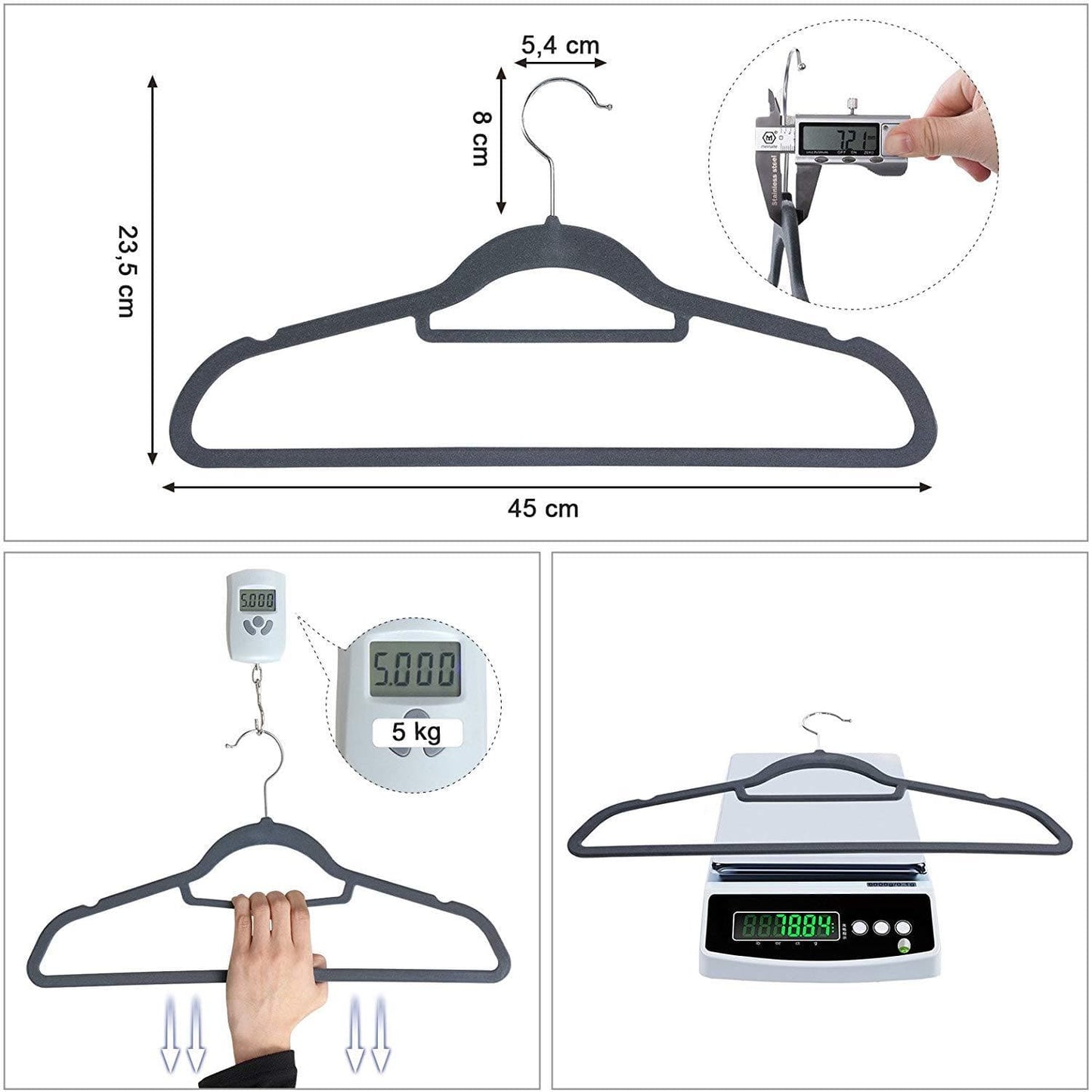 Nancy's - Ruimtebesparende Antislip kleerhangers - 20 Stuks - Ultra Dunne Kleerhangers met 360 graden draaibare haak - Kledinghangers