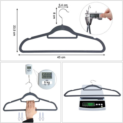 Nancy's - Ruimtebesparende Antislip kleerhangers - 20 Stuks - Ultra Dunne Kleerhangers met 360 graden draaibare haak - Kledinghangers