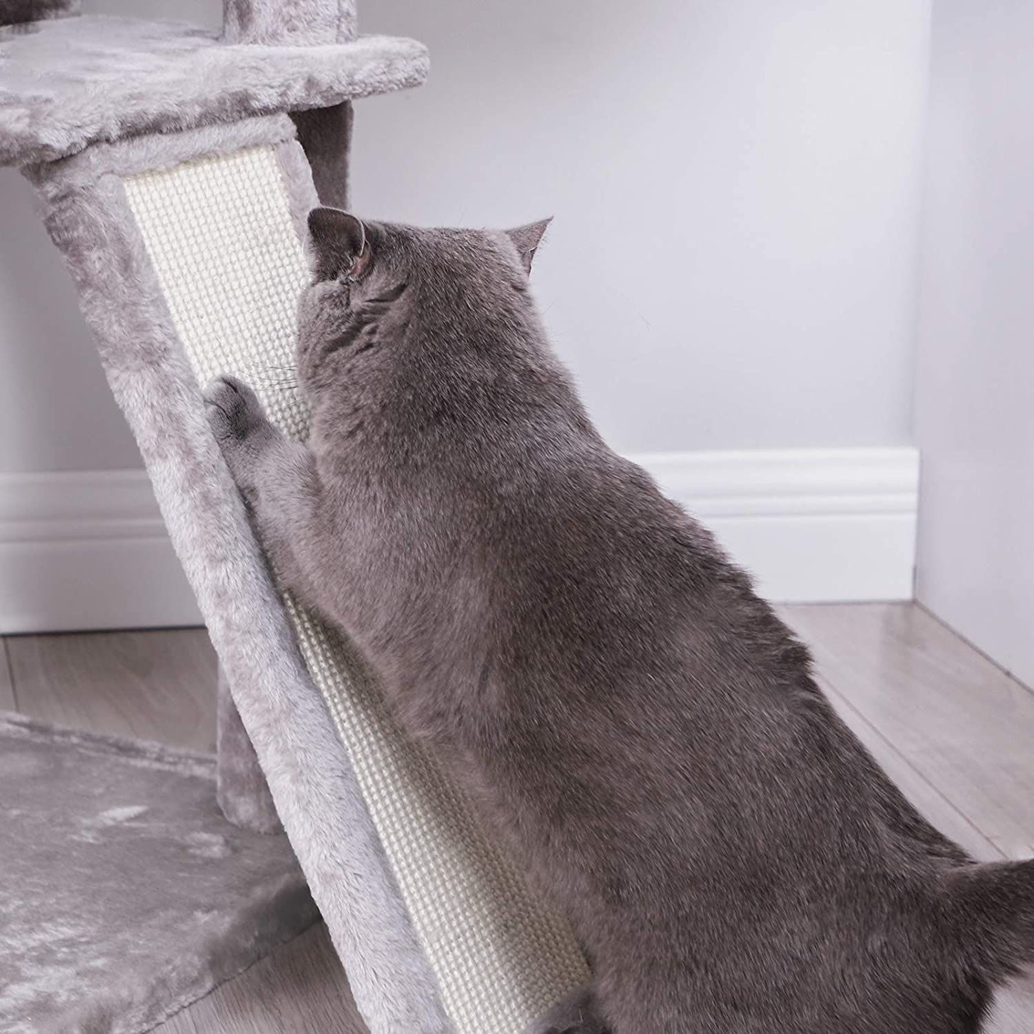 Nancy's XL Krabpaal voor katten - Kattenboom - 3 platforms - Grijs - 55 x 55 x 172 cm