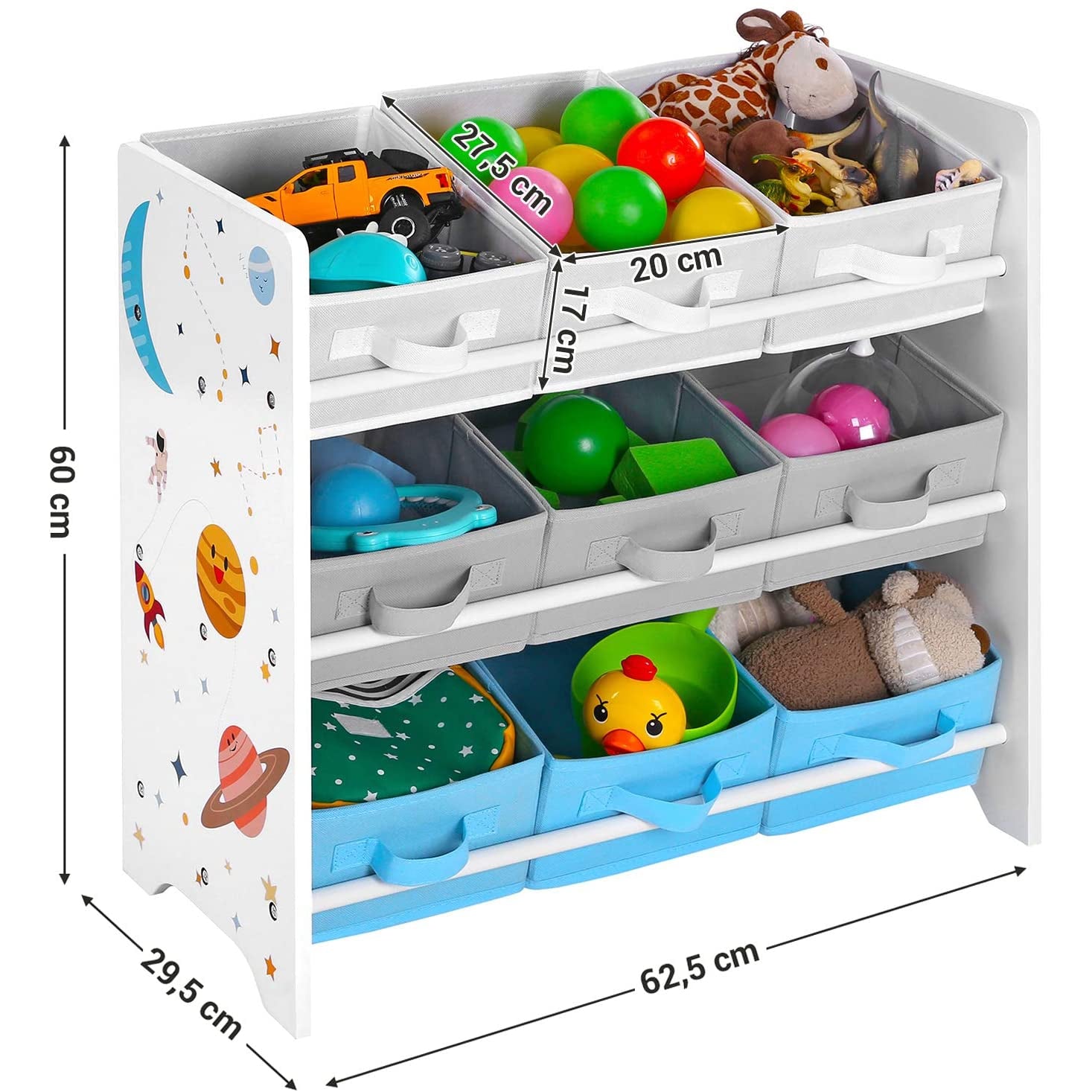 Nancy's Speelgoed organizer - Speelgoed kast - Opbergkast kinderkamer - Wit - 62,5 x 29,5 x 60 cm