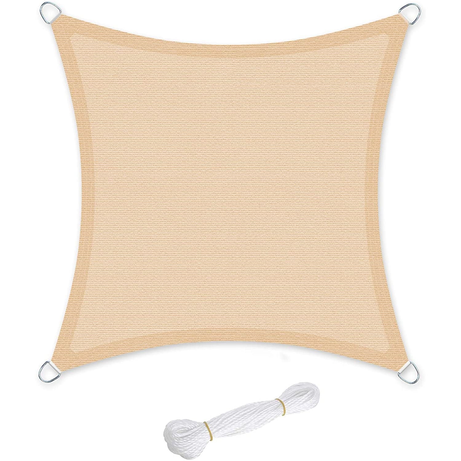 Voile d'ombrage Nancy's Pooler - Protection solaire - Indéchirable - Résistant aux intempéries - Protection UV - Perméable à l'air - Couverture - Plastique - Jaune sable - 3 x 3 m