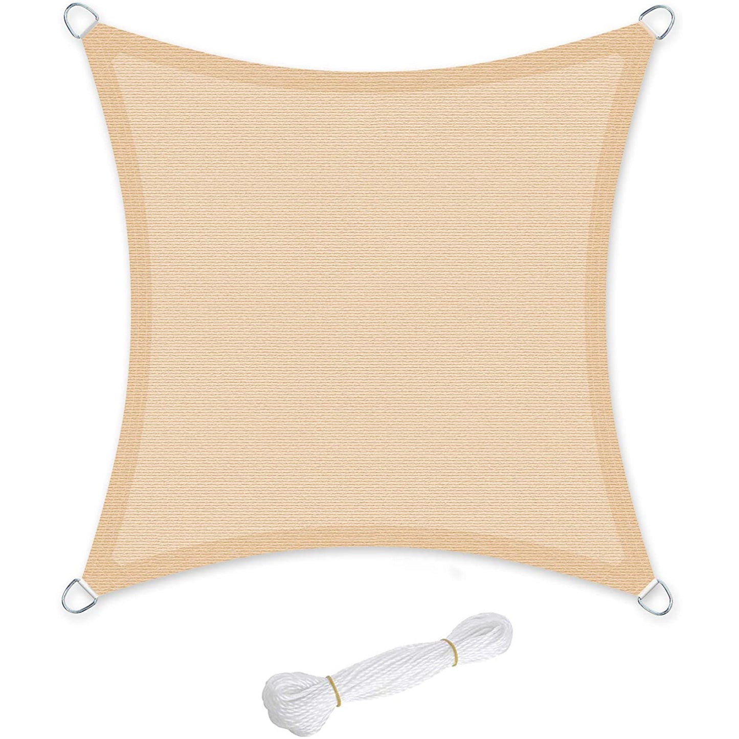 Nancy's Pooler Zonnezeil - Zonwering - Scheurvast - Weerbestendig - UV-Bescherming - Luchtdoorlatend - Overkapping - Kunststof - Zand-Geel - 3 x 3 m