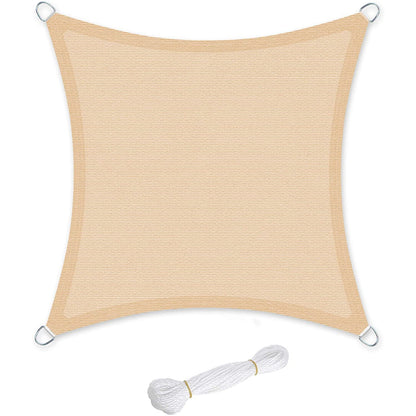 Nancy's Pooler Zonnezeil - Zonwering - Scheurvast - Weerbestendig - UV-Bescherming - Luchtdoorlatend - Overkapping - Kunststof - Zand-Geel - 3 x 3 m