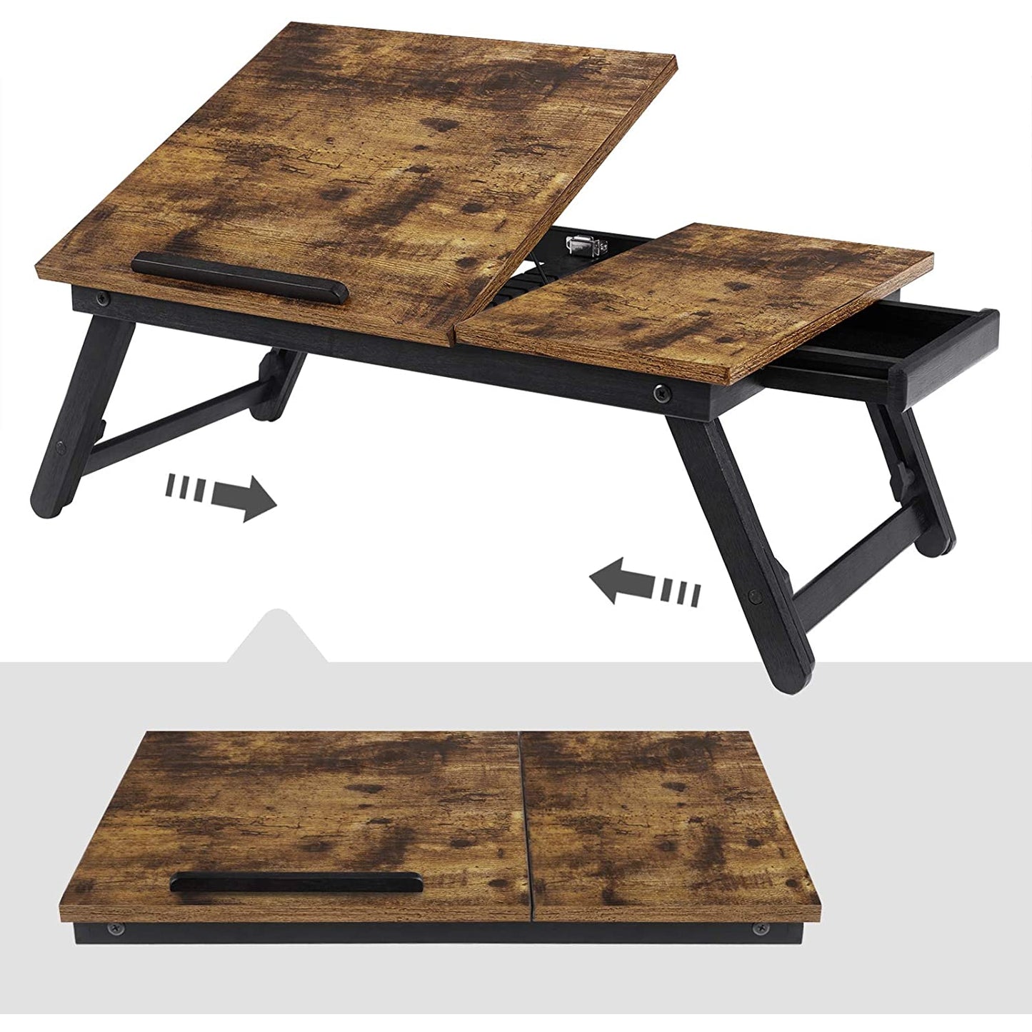 Nancy's Sandy Laptopstandaard - Laptopbureau - Ontbijttafel - In Hoogte Verstelbaar - Bruin