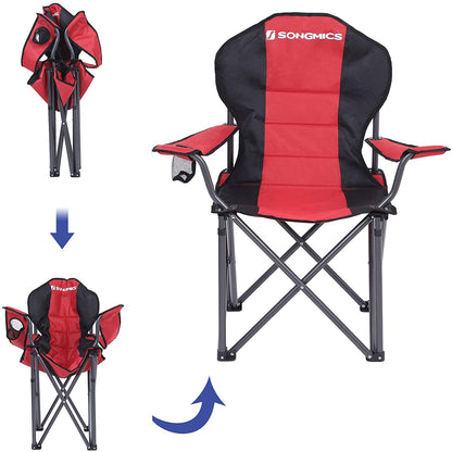 Nancy's Foley Camping chair - Folding chair - Bottle holder - Outdoor - Foam - Red - Black - Iron - Fabric - 90 x 55 x 102 cm