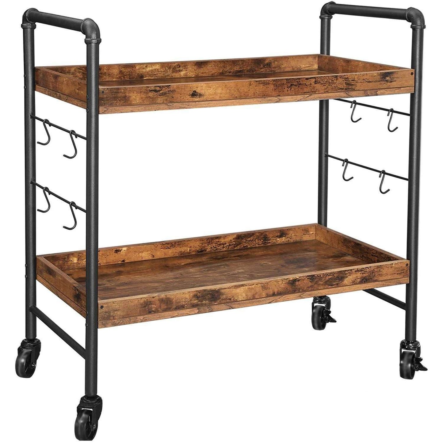 Chariot de cuisine vintage de Nancy - Chariot de service - Chariots de cuisine - Marron rustique - Chariot industriel - 86 x 40 x 85 cm