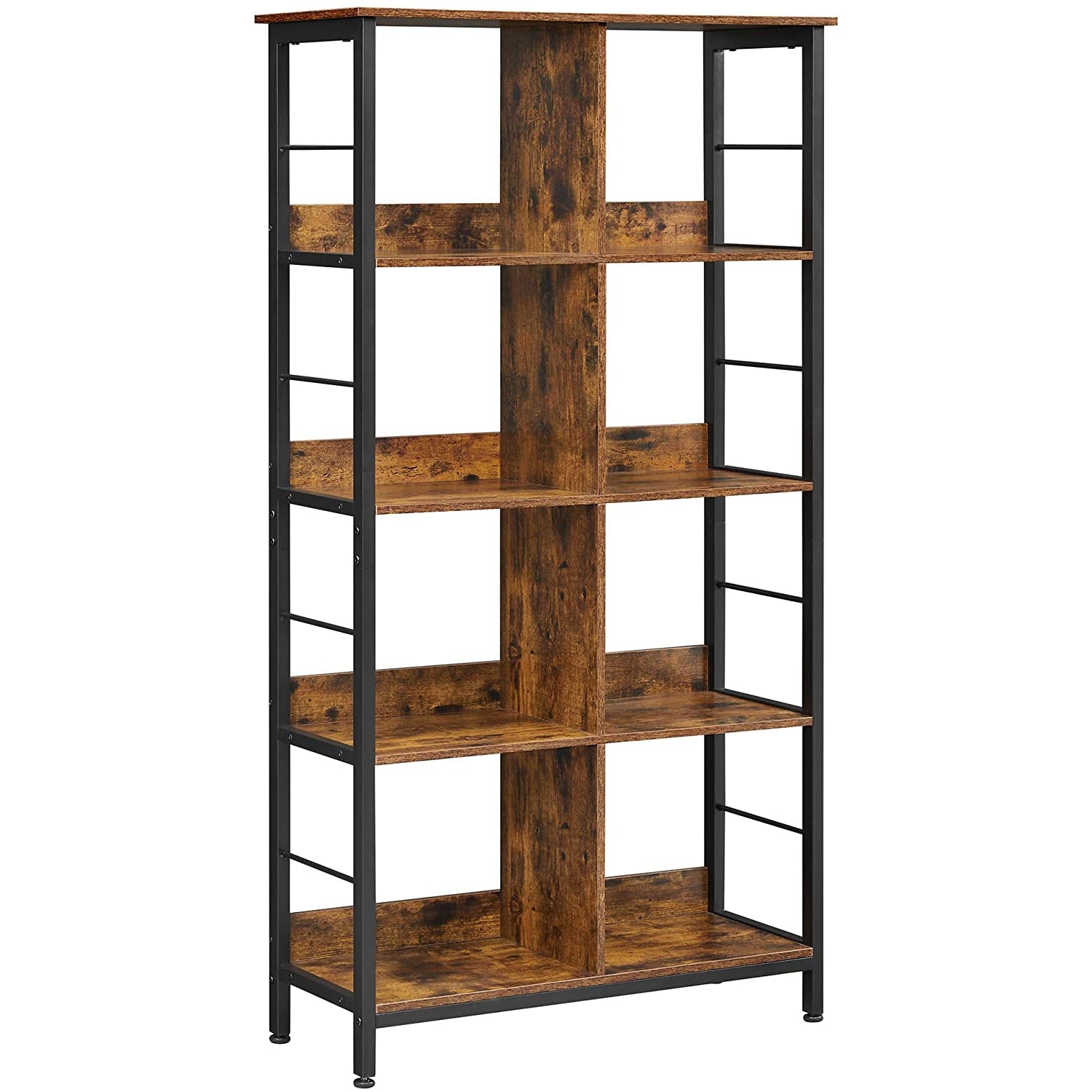 Nancy's Candyville Bookcase - Storage Cabinet - 8 Compartments - Brown - Processed Wood - Metal - 80 x 33 x 149 cm