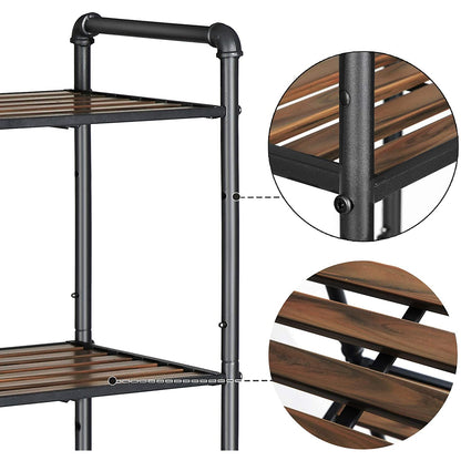 Nancy's Vintage Stellingkast - Wandkast - Keukenrek - Badkamerrek - Boekenrek - 5 Planken - Industrieel - Stellingkasten - 63,8 x 30,5 x 73,5 cm