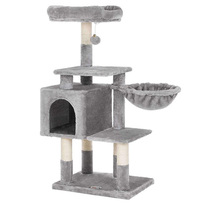 Nancy's Multilevel Kattenboom - Kat toren - Krabpaal - Klimboom voor katten - Lichtgrijs - 50 x 40 x 110 cm