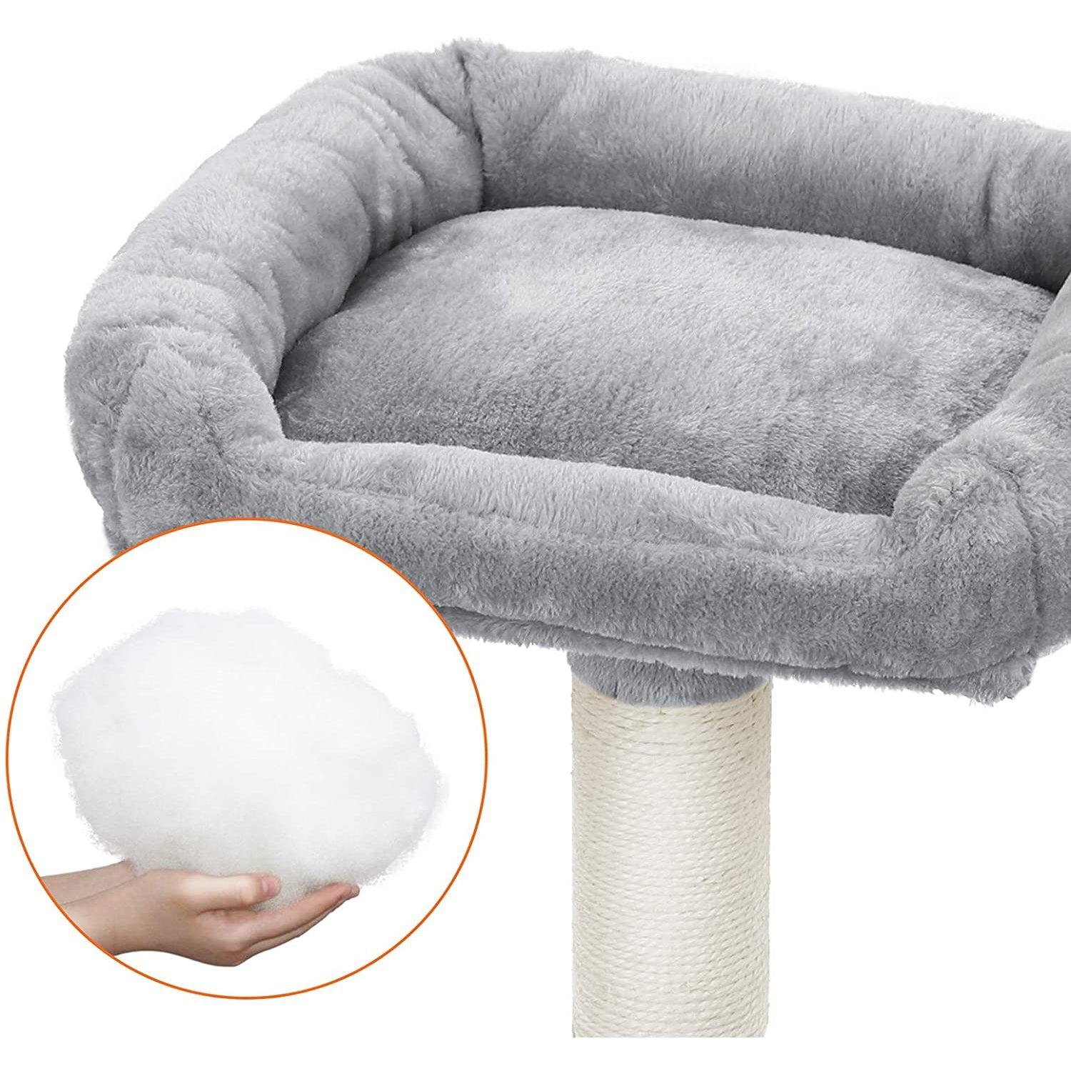 Nancy's XL Krabpaal voor katten - Kattenboom - 3 platforms - Grijs - 55 x 55 x 172 cm
