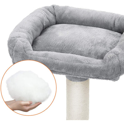 Nancy's XL Krabpaal voor katten - Kattenboom - 3 platforms - Grijs - 55 x 55 x 172 cm