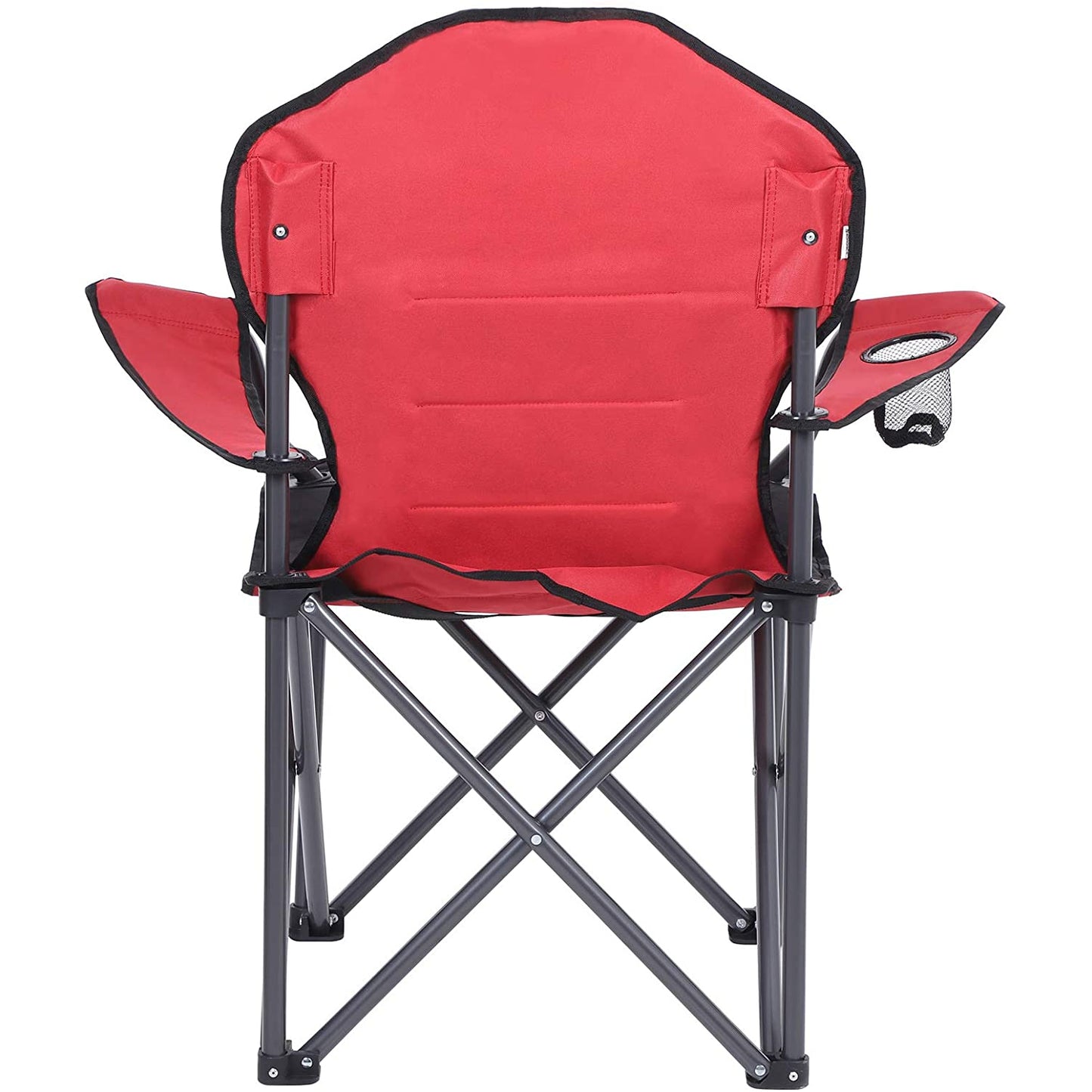 Chaise de camping Nancy's Foley - Chaise pliante - Porte-bouteille - Extérieur - Mousse - Rouge - Noir - Fer - Tissu - 90 x 55 x 102 cm