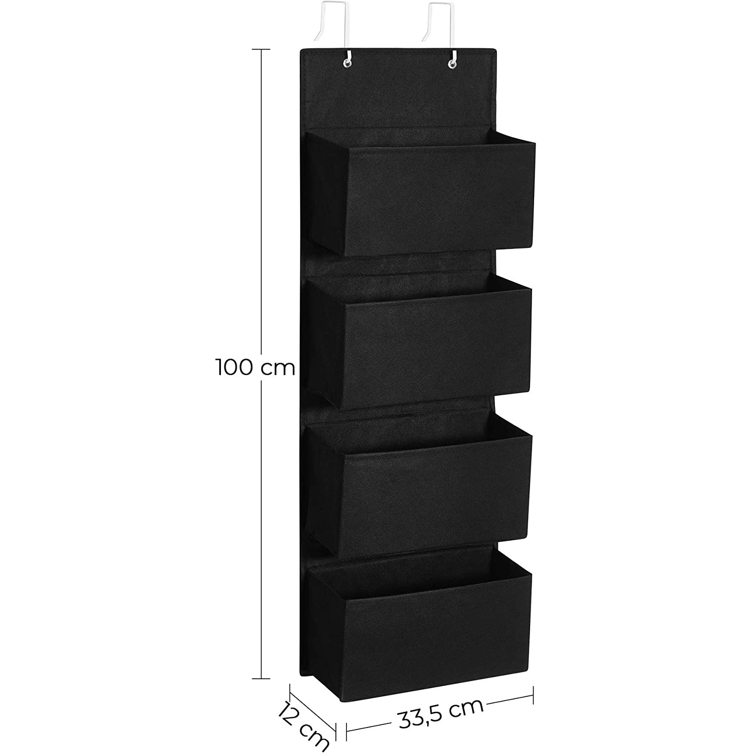Nancy's Maricopa Organizer - Hangende Organizer - 4 Vakken - Opslag - Deur - Zwart - 33.5 x 12 x 100 cm