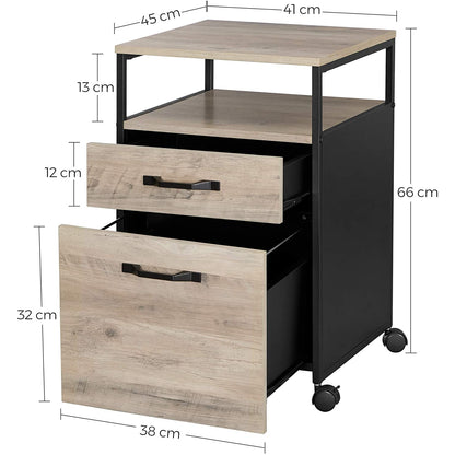 Nancy's Laoda Ladeblok - Archiefkast - Kantoorkast - Bruin / Zwart - ± 40 x 45 x 65 cm