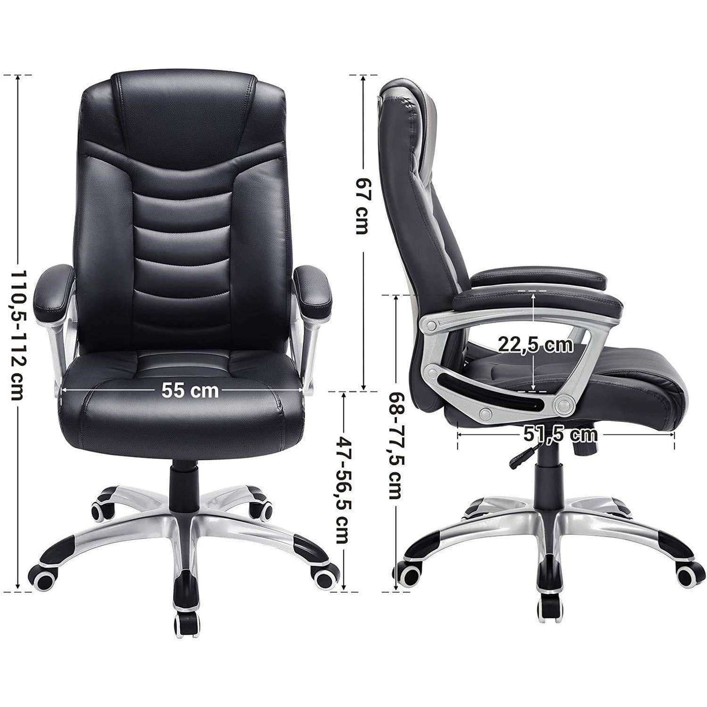 Chaise de bureau Nancy's Manhattan Luxury Design Manager - Chaise de direction ergonomique - Simili cuir - Robuste