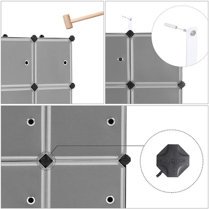 Nancy's Charleston Opbergsysteem - 9 Kubussen - Organizer - Opslag - Kunststof - Plastic - Zwart - 93 x 31 x 93 cm