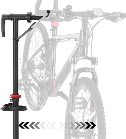 Nancy's Carleton Fietsmontagestandaard - Reparatiestandaard - Snelsluitingen - Klemkop - 360° Draaibaar - Zwart - Rood - Staal - 95 x 81 x 97-157 cm