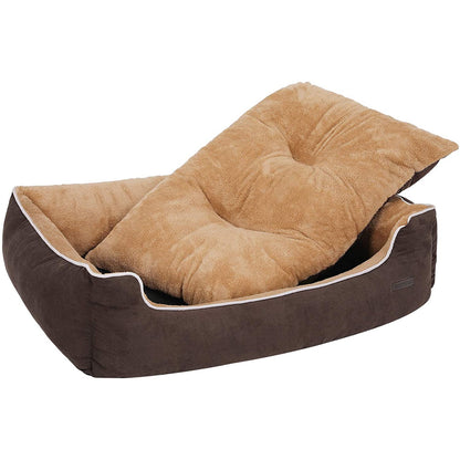 Lit pour chien Nancy's S/L/XXL - Coussin amovible - Panier pour chien - Marron/Beige - 27 x 75 x 110 cm