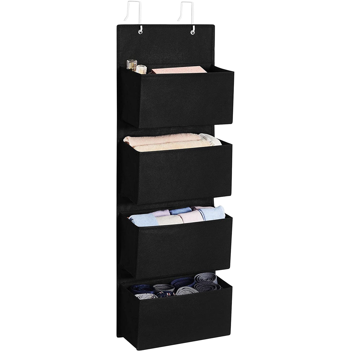 Nancy's Maricopa Organizer - Hangende Organizer - 4 Vakken - Opslag - Deur - Zwart - 33.5 x 12 x 100 cm