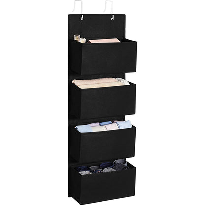 Nancy's Maricopa Organizer - Hangende Organizer - 4 Vakken - Opslag - Deur - Zwart - 33.5 x 12 x 100 cm