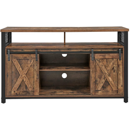 Nancy's Starkville TV Meubel - TV Kast - Vintage Bruin / Zwart - Spaanplaat / Staal - ± 135 x 40 x 75 cm