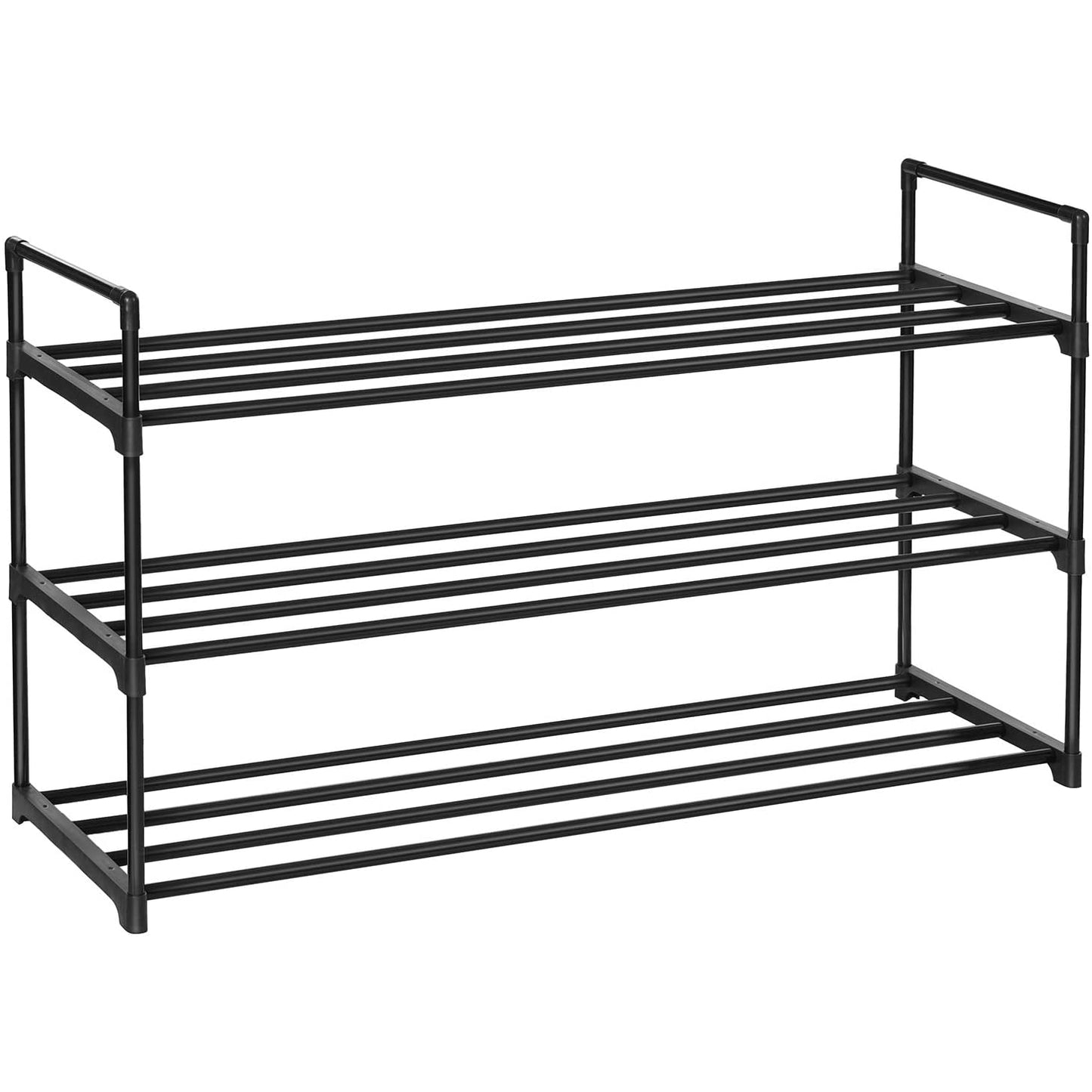 Nancy's Plano Schoenenrekken - Set Van 2 - Schoenen Organizer - 24-30 Paar Schoenen - Stapelbaar - Zwart - Staal - ± 90 x 30 x 50 cm