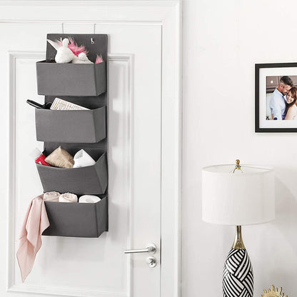 Nancy's Hamlet Door Organizer - Hanging - 4 Compartments - Storage Space - Gray - Plastic - Cardboard - 33.5 x 12 x 100 cm